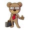 Kind Teddy Bear with his Trusty Case