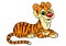 Kind tiger lies character animal illustration cartoon