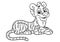 Kind tiger lies character animal illustration cartoon coloring