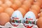Kinder Surprise chocolate egg among real eggs - Oua de ciocolata Kinder cu surprize