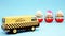 KINDER SURPRISE Chocolate Eggs with 1960 LANCIA JOLLY diecast model Van. Kinder Surprise is a brand of products made in Italy by F