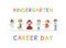 Kindergarten Career Day Banner Template, Kids Future Profession Vector Illustration