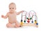 kindergarten child baby toddler sitting and playing wooden educational toy