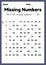 Kindergarten math worksheets, missing numbers 1 to 100 printable sheet for preschool kids activity to learn basic mathematics