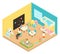 Kindergarten Play Room Isometric Design Concept