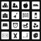 Kindergarten symbol icons set squares vector