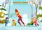 Kindergarten Winter Walk Illustration