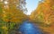 Kinderhook Creek with Fall sugar maple trees
