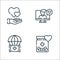 Kindness line icons. linear set. quality vector line set such as medicine, humanitarian, video call