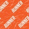 Kinesio tape horizontal seamless pattern or background. Fitness runner orange Scratched elements, sport label, textile