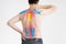 Kinesio tape, kinesiology taping on human back