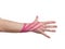 Kinesio tex tape therapeutic treatment of the wrist.