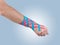 Kinesio tex tape therapeutic treatment of the wrist.