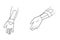 Kinesiology therapeutic sports tape on wrist sketch vector illustration