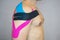 Kinesiotaping, kinesiology tape - application for back pain