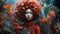 Kinetic Art Peasant Girl: An Afrofuturistic Orange Doll Under The Ocean