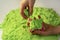 Kinetic sand. A child plays with kinetic sand. Fine motor skills, creativity, games