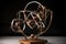 kinetic sculpture of interlocking geometric shapes in motion