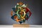 kinetic sculpture made of interlocking shapes and colors