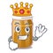 King almond butter isolated in the mascot