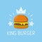King burger concept vector cartoon flat and doodle illustration