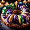 King Cake , traditional popular sweet dessert cake