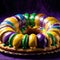 King Cake , traditional popular sweet dessert cake