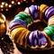 King Cake , traditional popular sweet dessert cake