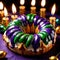 King Cake , traditional popular sweet dessert cake