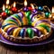 King Cake , traditional popular sweet dessert cake