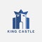 King castle fortress vector logo icon design