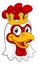 King Chicken Rooster Cockerel Bird Crown Cartoon