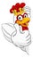 King Chicken Rooster Cockerel Bird Crown Cartoon