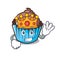 King chocolate cupcake mascot cartoon