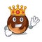 King chocolate donut mascot cartoon