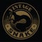 king cobra Shadow  gold vector  snake mascot logo  on black background