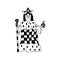 King Coloring page chess figurine isolated on white