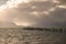 King Cormorant colony, Old Dock, Puerto Natales, Antarctic Patagonia, Chile. Sunset