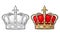 King crown. Engraving vintage vector black illustration. Isolated on white