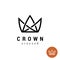 King crown linear logo. Silhouette of a crown with lines.