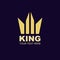 King crown logotype gold style for beauty and fashion design