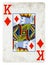 King of Diamonds Vintage playing card isolated on white