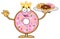 King Donut Cartoon Character Serving Donuts