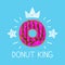 King donut concept cartoon flat and doodle illustration. Crown and stars