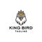 King eagle with crown abstract geometric logo icon design in luxury minimal line art style