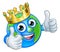 King Earth Globe World Mascot Cartoon Character