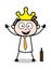 King of Employees - Office Businessman Employee Cartoon Vector Illustration