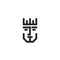 King face logo portrait royal person in the crown playing card character in a monogram minimal style