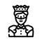 king fantasy character line icon vector illustration