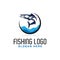 King fish jumping logo design,for fishing logo,in circle and water logo,vector template emblems